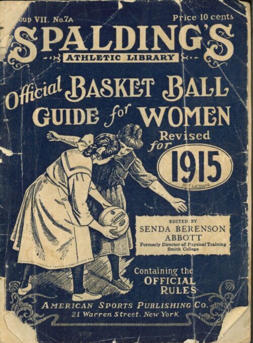 Spalding's official basketball ball guide for women, providing historical insight into the 1915 era of women's basketball.