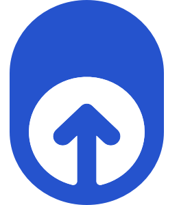 A blue circle with an arrow pointing up, giving others ways